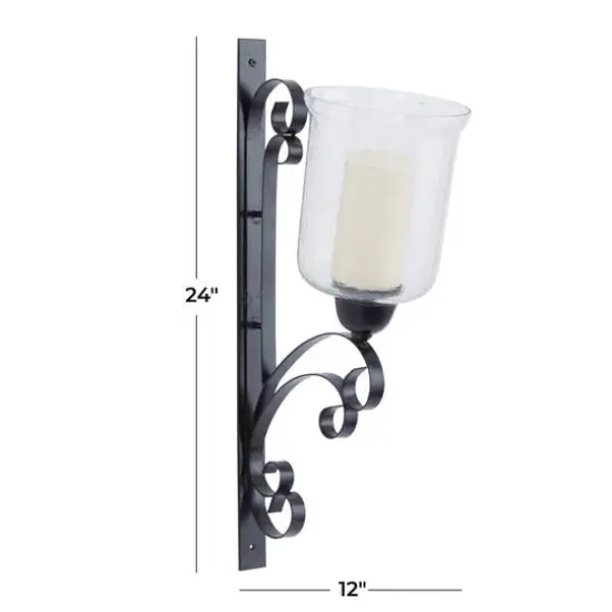 24" Black Traditional Wall Sconce {8}