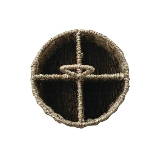 Hello Honey&reg; 11.5" Natural Round Seagrass 4-Section Caddy {7}