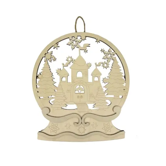 13.5" Castle Snow Globe DIY Wood & Acrylic D&eacute;cor by Make Market&reg; {1}