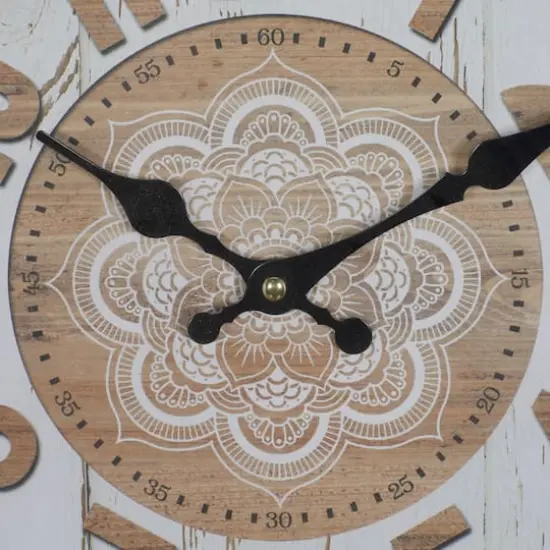 White Metal Farmhouse Wall Clock, 14" x 14" x 3" {5}