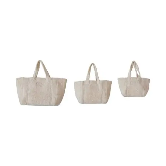 Hello Honey&reg; Natural Cotton Terry Tote Bag Set with Handles {1}