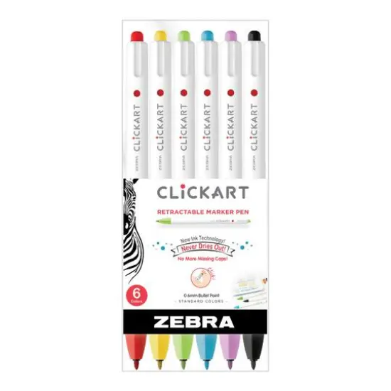Zebra ClickArt 0.6mm Retractable Marker Pen Set {1}