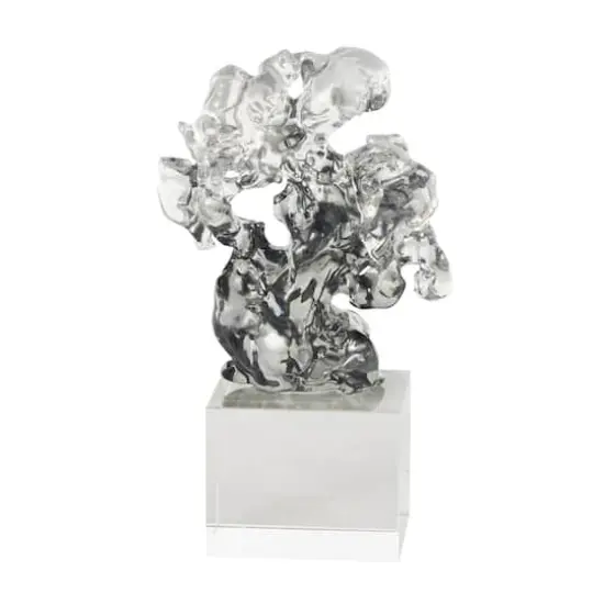 10" Clear Freeform Glass Sculpture {4}