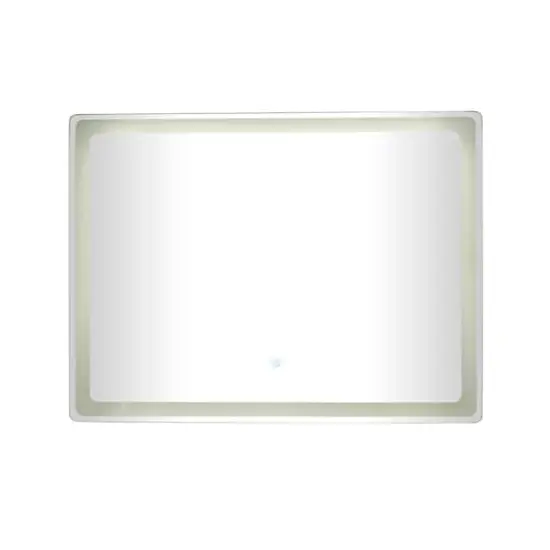 Clear Glass Modern LED Mirror, 39" x 1" x 30" {1}