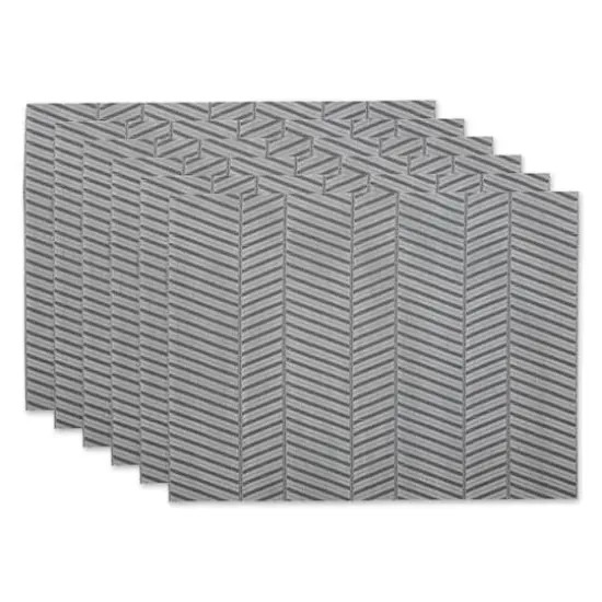 DII&reg; Textured Twill Weave Placemats, 6ct. Gray {1}