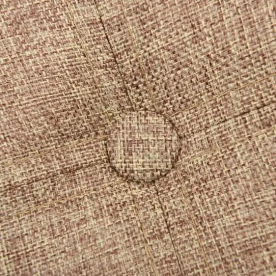 Simplify 15" Faux Linen Folding Storage Ottoman Cube Natural {12}