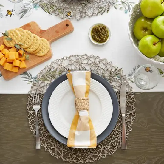 DII&reg; Woven Paper Round Placemats, 6ct. Gray {7}