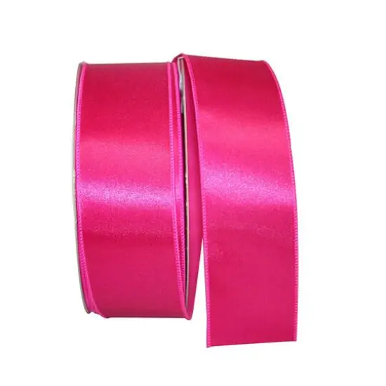 JAM Paper 2.5" x 50yd. Wired Satin Ribbon Emerald {2}