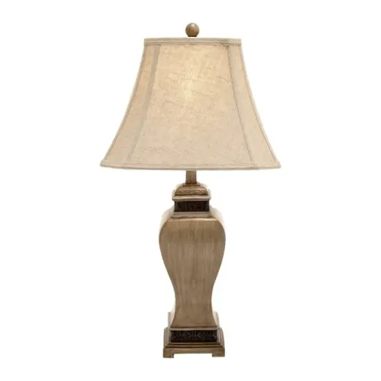 Set of 2 Brown Polystone Rustic Table Lamp, 29" {1}
