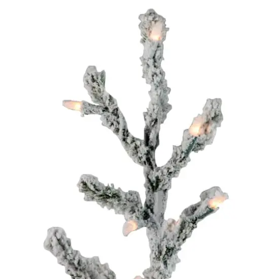 3ft. Pre-Lit Flocked Alpine Twig Artificial Christmas Tree, White Lights {3}