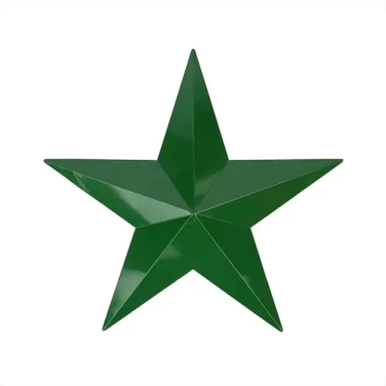 11.5" Hunter Green Country Rustic Star Indoor/Outdoor Wall Decoration {1}