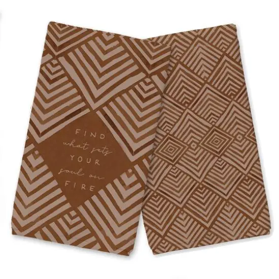 Soul On Fire Tea Towel Set Rust {1}