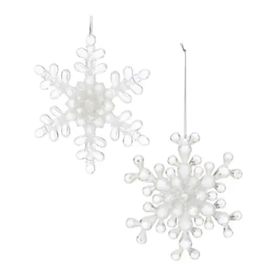 5.25" Clear Snowflake Acrylic Ornament Set {1}