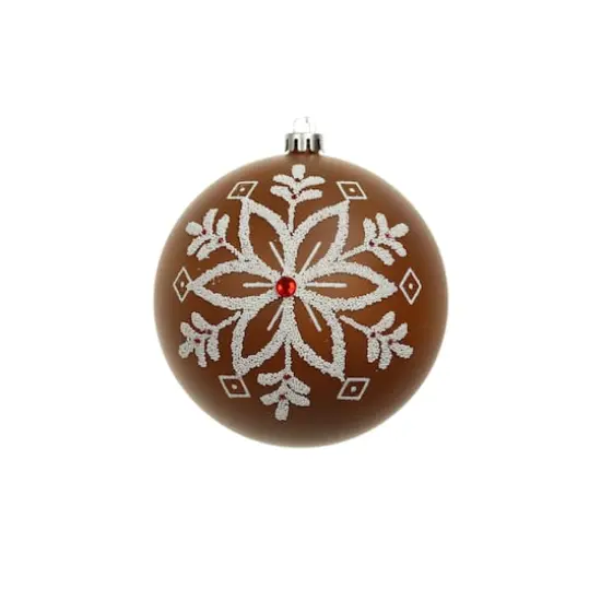 2 Pack 4.7" Gingerbread Snowflake Shatterproof Ball Ornaments by Ashland&reg; {1}