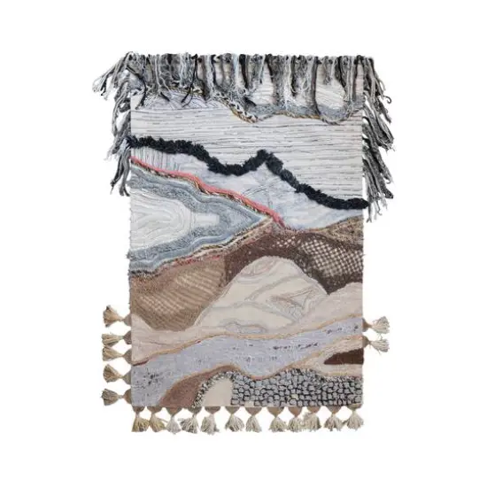 Hello Honey&reg; Multicolor Varying Pile Embroidered Cotton Blend Wall Hanging with Wooden Hanger {1}