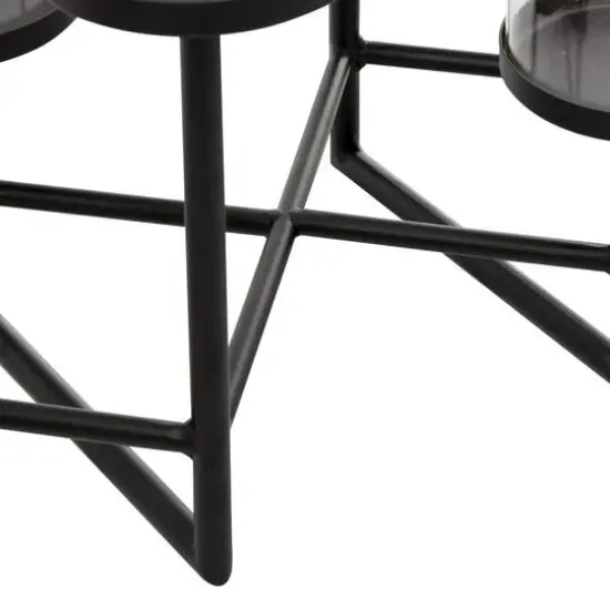 Black Metal Modern Candelabra, 15" x 26" x 12" {6}