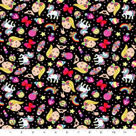 Nickelodeon JoJo Siwa Emoji Cotton Fabric {1}