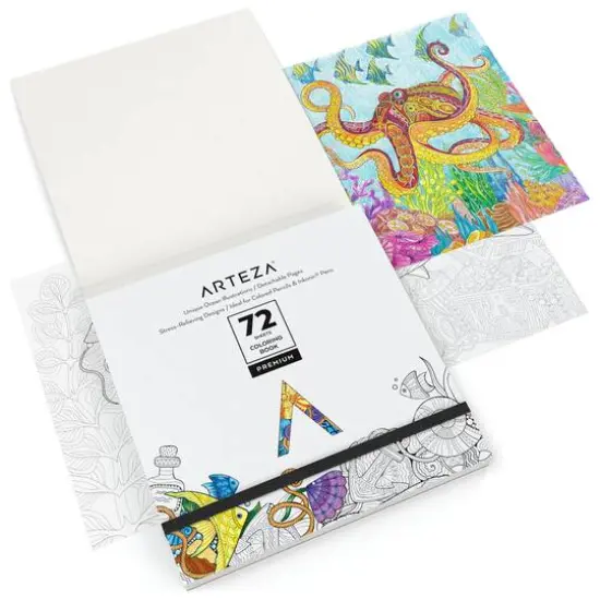 Arteza&reg; 6.4" x 6.4" Ocean Coloring Book {4}