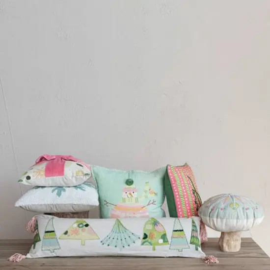 Hello Honey&reg; 18" Snowman & Pom Pom Accent Pillow {3}