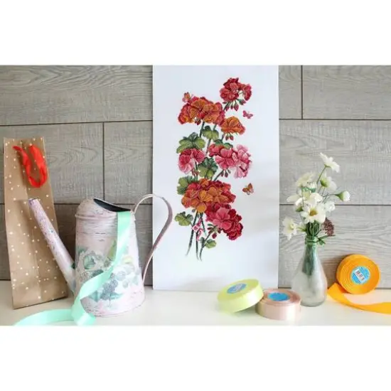 MP Studia Geranium Cross Stitch Kit {5}