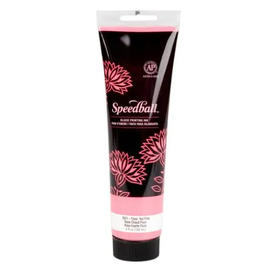 Speedball&reg; Block Printing Ink, 5oz. Fluorescent Hot Pink {1}
