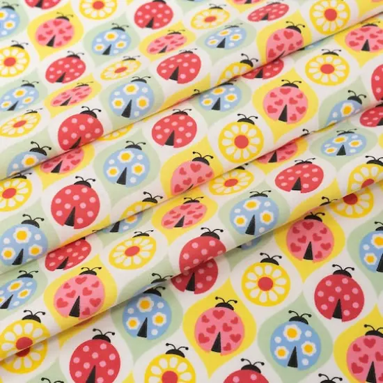 SINGER Colorful Ladybugs Cotton Fabric {3}