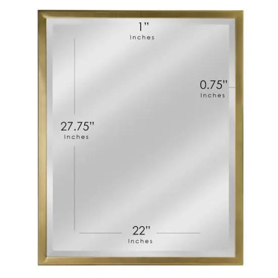 Head West Classic Gold Metal Framed Wall Mirror - 30" x 24" {7}
