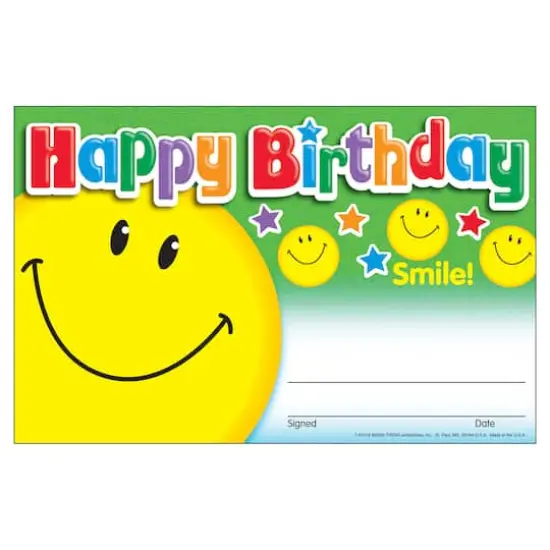 Trend Enterprises&reg; Happy Birthday Smile Recognition Awards, 6 Packs of 30 {3}