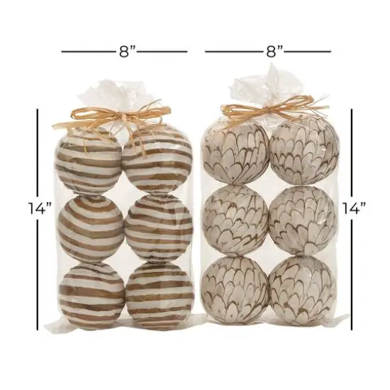 4" Natural Dried Floral Sola Ball Vase Filler Set {6}