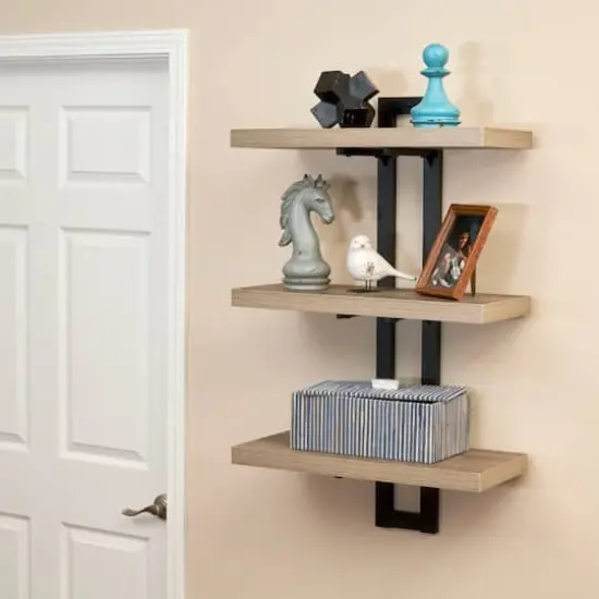 Household Essentials Jamestown 3-Tier Wall Shelf Brown {4}