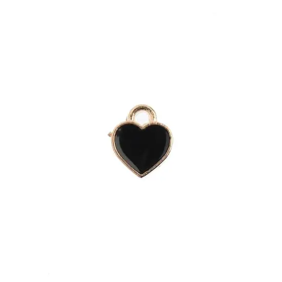 John Bead Sweet & Petite Small Hearts Charms, 10ct. Black {1}