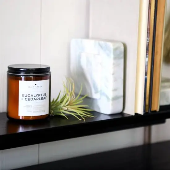 Hello Honey&reg; Square Marble Bookends Set Natural {4}