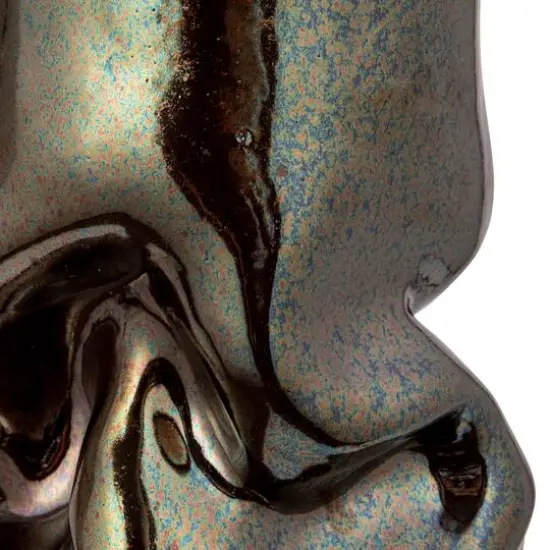 Hello Honey&reg; 5.5" Iridescent Dark Brown Organic Shaped Stoneware Vase {7}