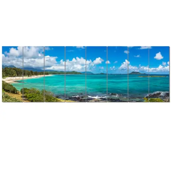 Designart - Kailua Beach in Oahu - Landscapes Sea & Shore Photographic on wrapped Canvas {1}