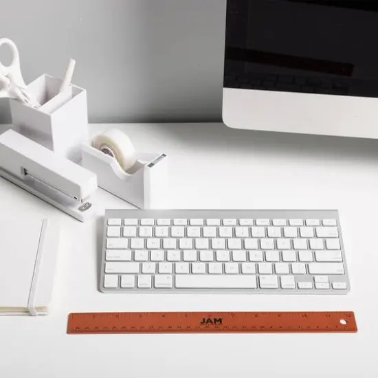 JAM Paper Metallic Stainless Steel Rulers, 12ct. Orange {7}