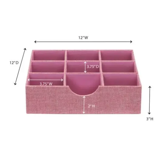 Household Essentials 9-Compartment Drawer Organizers, 2ct. Pink {5}