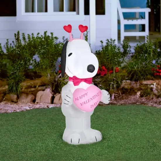 3.5ft. Airblown&reg; Inflatable Valentine's Day Snoopy with Heart Headband {3}