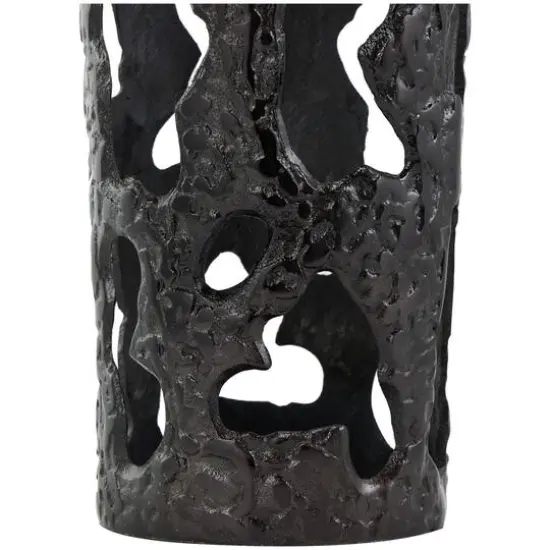 31" Contemporary Aluminum Melting Drip Vase Black {6}