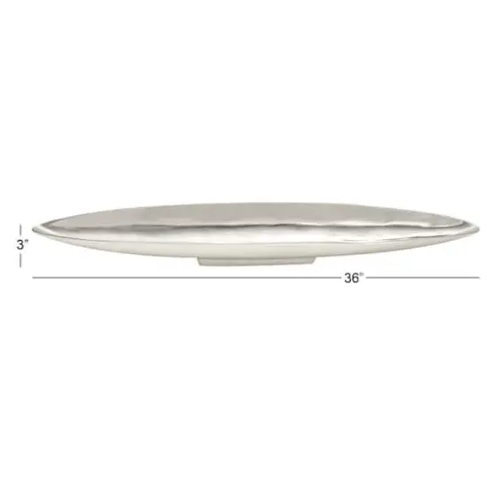 36" Silver Aluminum Modern Boat Tray {5}