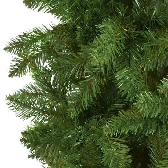 8ft. Unlit Slim Green Mountain Pine Artificial Christmas Tree {4}
