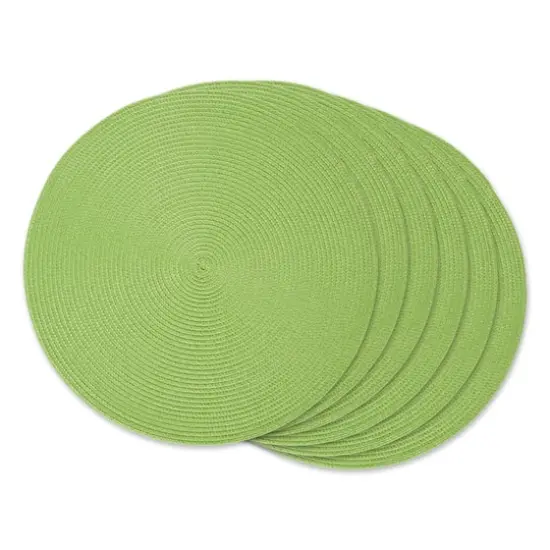 DII&reg; Round Plastic Woven Placemats, 6ct. Silver {2}