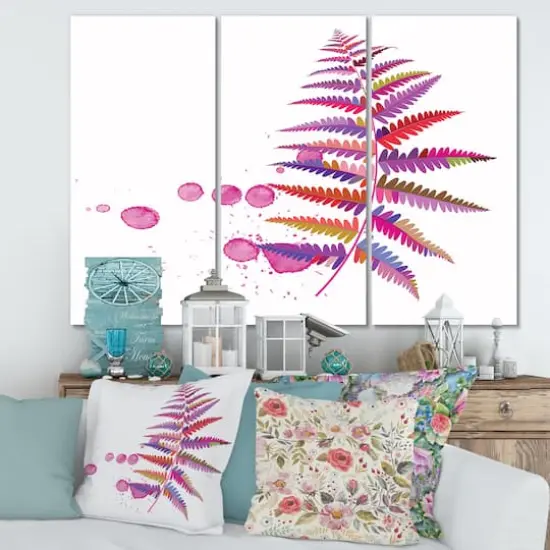 Designart - Purple Fern - Farmhouse Canvas Wall Art Print {3}
