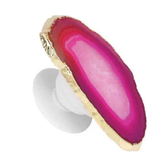Agate Slice Gold Trim Phone Grip Pink {2}