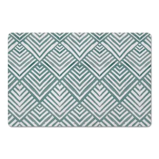 Watercolor Diamond Floor Mat Blue {1}