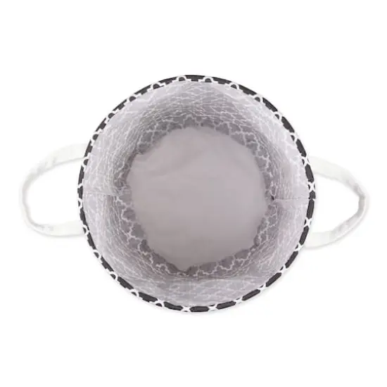 DII&reg; Round Lattice PE-Coated Cotton Polyester Laundry Hamper Black {6}