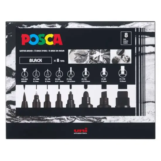 POSCA All Black Paint Marker Set {1}