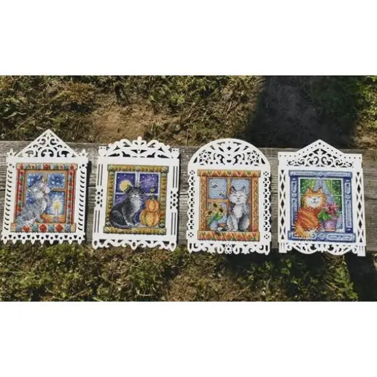 MP Studia Winter Evening Cross Stitch On Wood Kit {7}