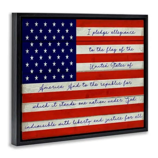Stupell Industries Pledge of Allegiance Flag Floater Framed Art Black {4}