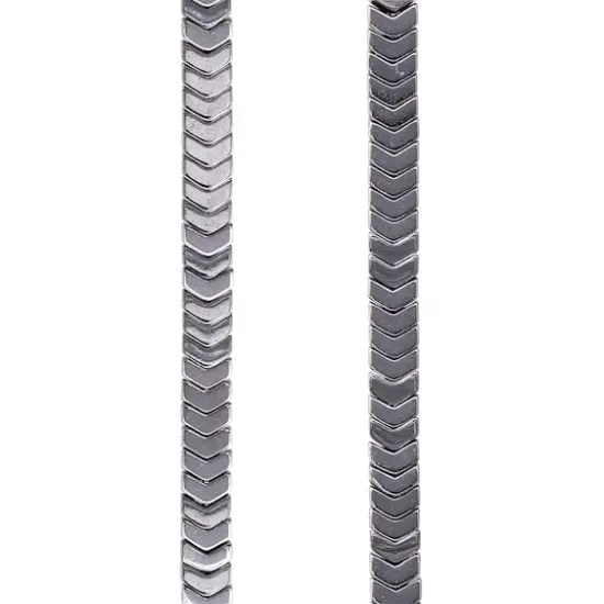 Hematite V-Shaped Semi-Precious Beads by Bead Landing&trade;, 3mm Rhodium {1}