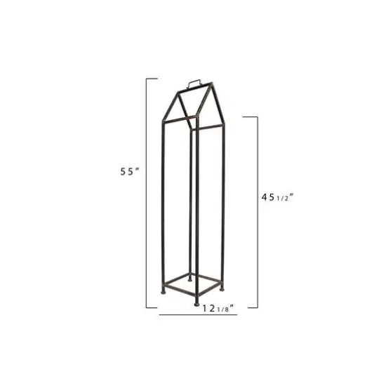 Hello Honey&reg; 55.8" Metal House Shaped Fire Wood Holder with Handle {8}